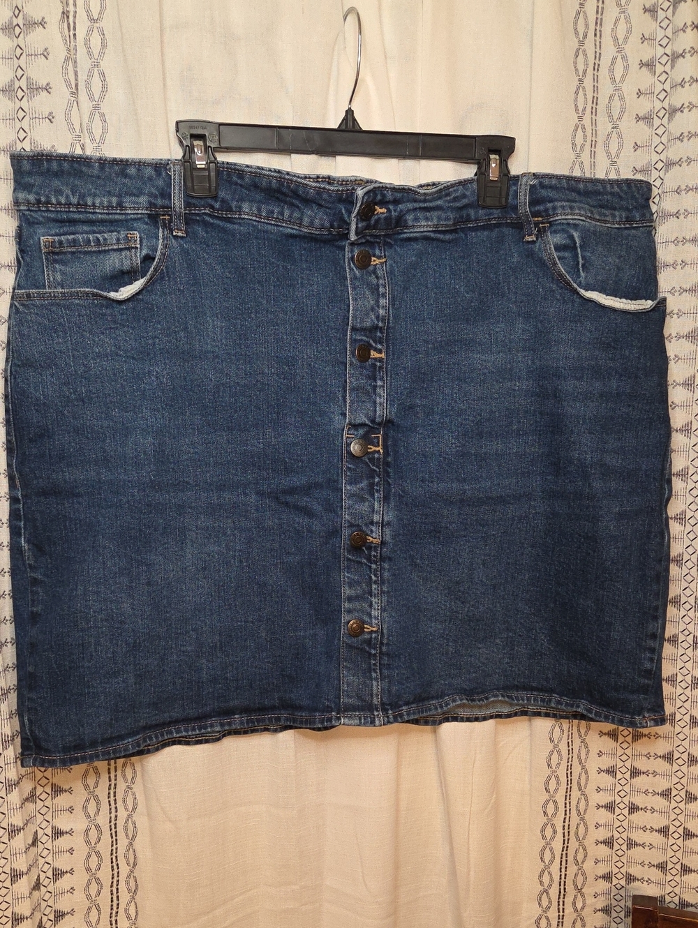 Old Navy High-Rise Secret-Slim Pockets Button Front Denim Mini Skirt Women Sz 26